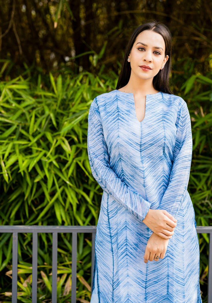 Workwear Blue Kurta Set | Modern Indian Outfit