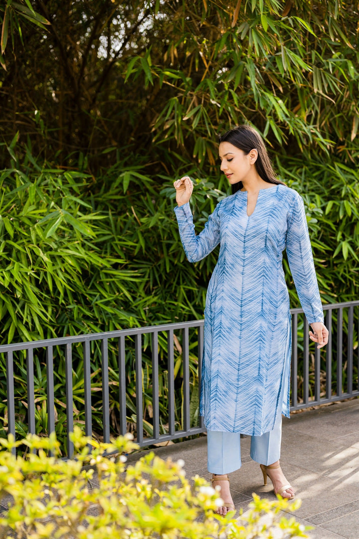 Workwear Blue Kurta Set | Modern Indian Outfit