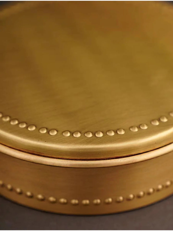 Prasadam - Brass Laddoo Serving Box Set | Matt Finish Box Collection