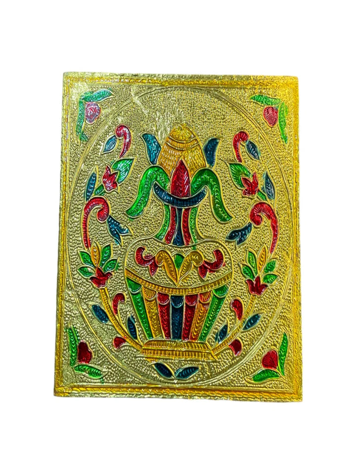 Handicraft Meenakari Wooden Chowki Puja Bajot for Home & Office Decor for Puja 5X5(inch) Small Chowki