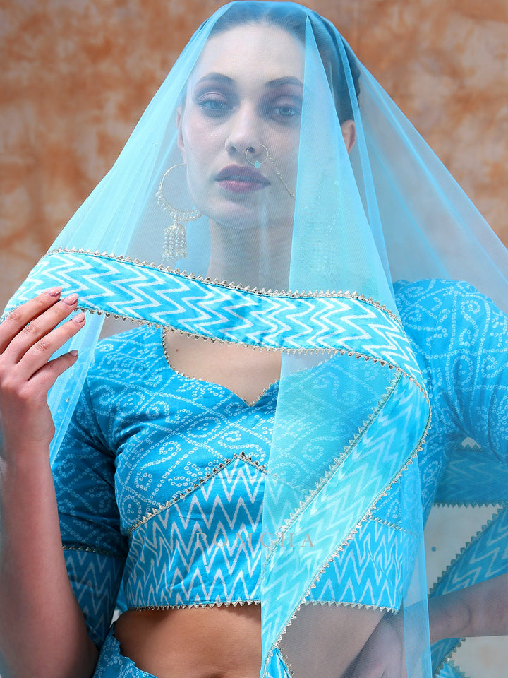 Breezy Elegance Defined | Cotton Lehenga with Light Net Dupatta