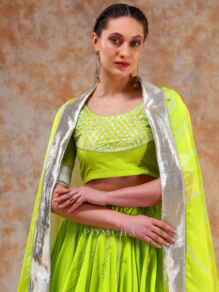 Dil Kash Bright Lime Green Lehenga Set | Elegant Ethnic Wear Set