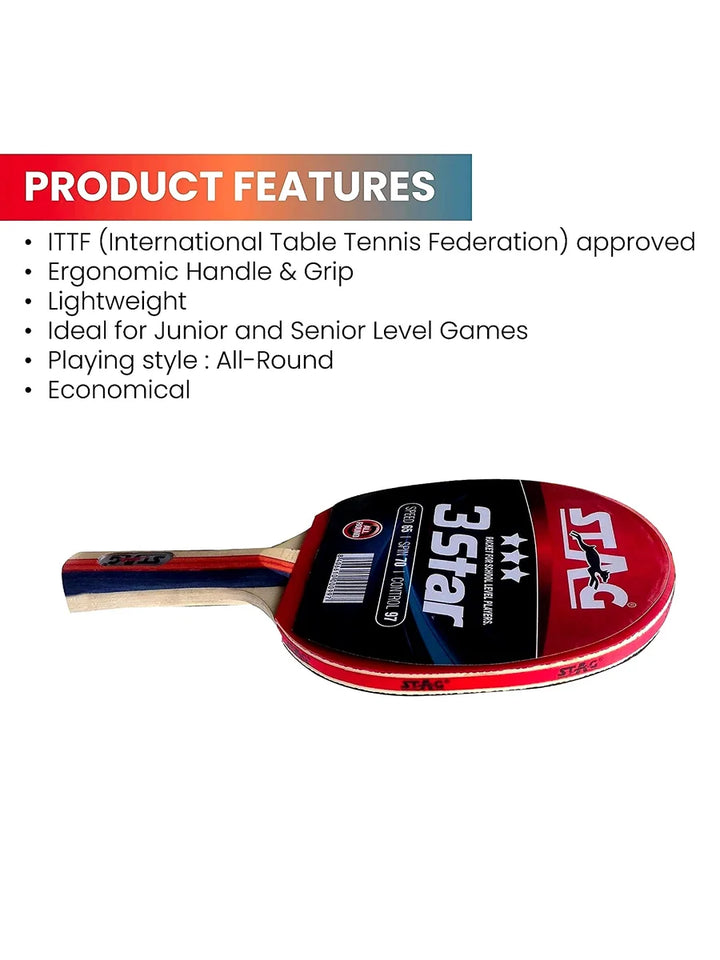 Stag 3 Star Table Tennis Bat