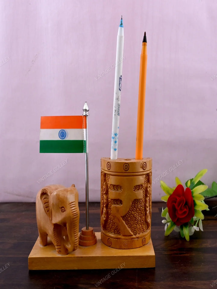 Wooden Pen Stand | Elegant Desk Organizer for Gifts and Décor