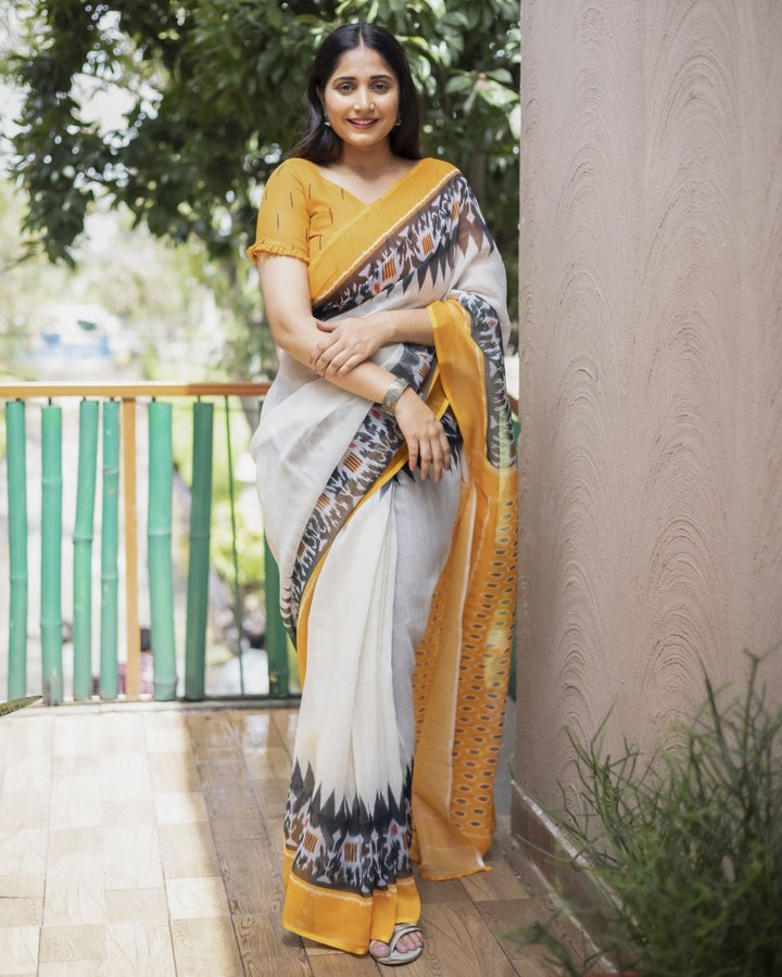 Designer Digital Printed Cotton Saree | Wedding & Festive Wear | Special Event - 11574 - ACU8779