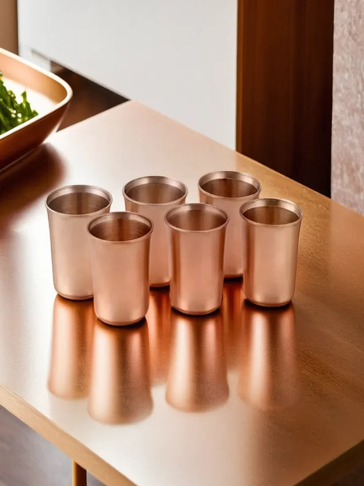 Kansa Drinking Glass Set 6Pcs | Bunglow Design For Ayurvedic Health