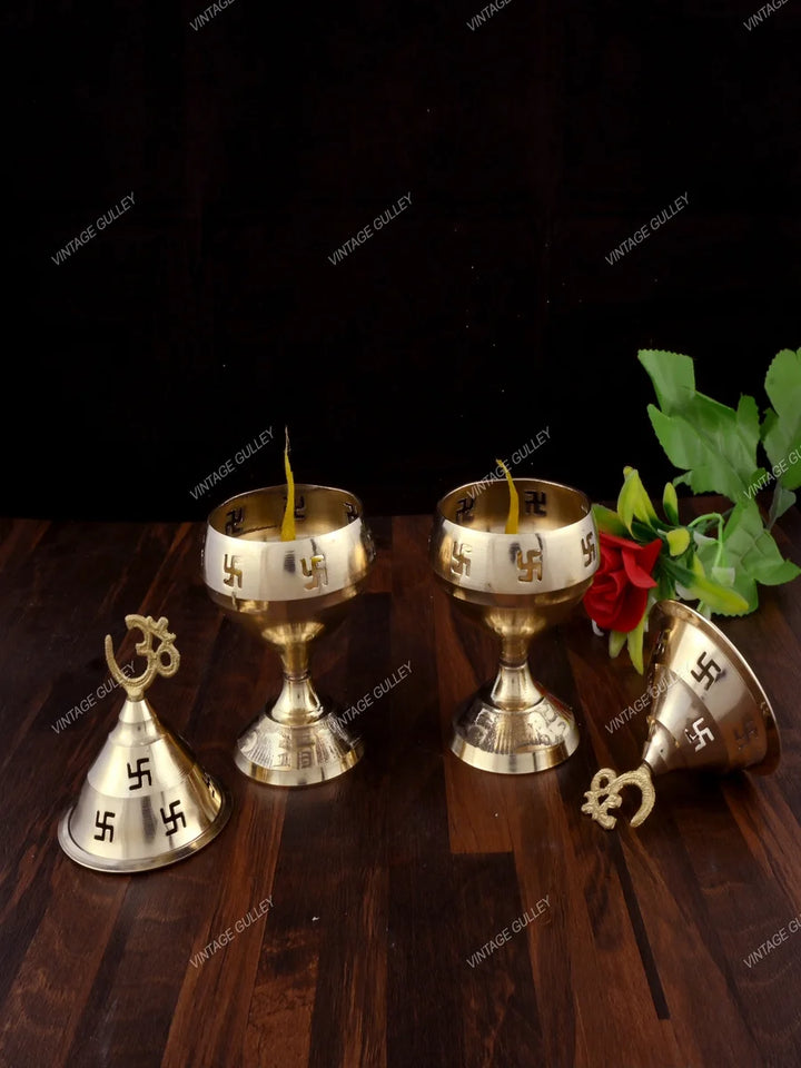 Brass Akhand Diya | Decorative Oil Lamp for Home & Temple Usage