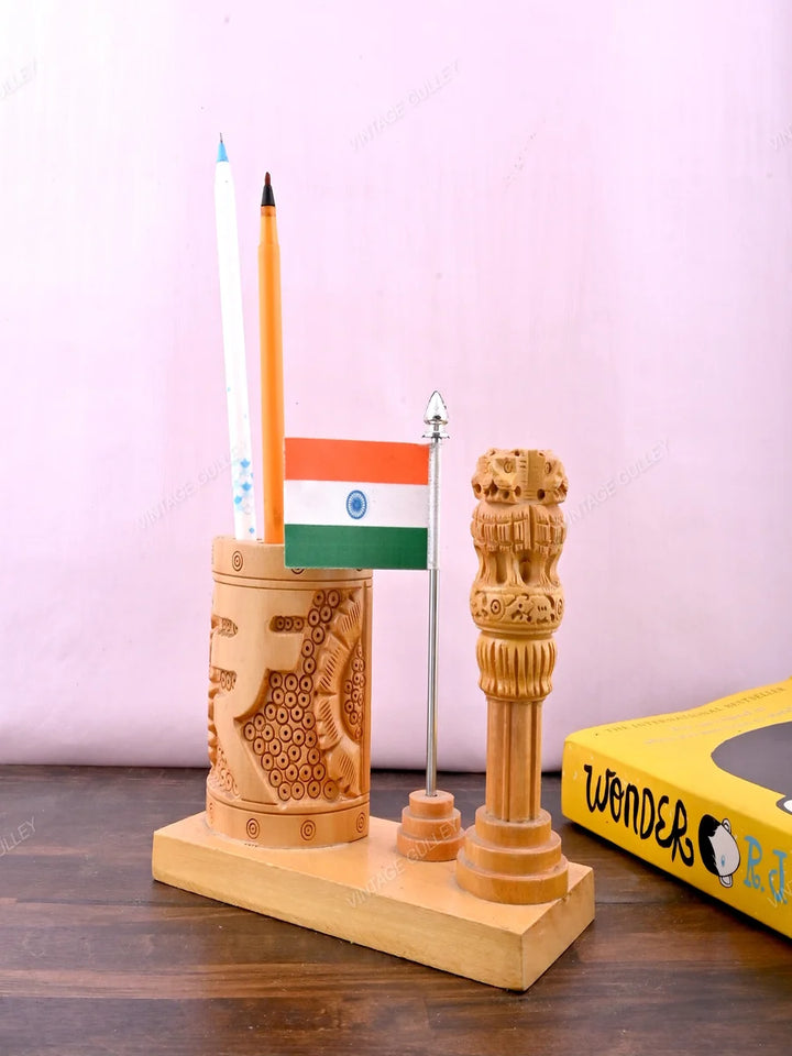 Wooden Pen Stand | Elegant Desk Organizer | Perfect Gift for Any Occasion