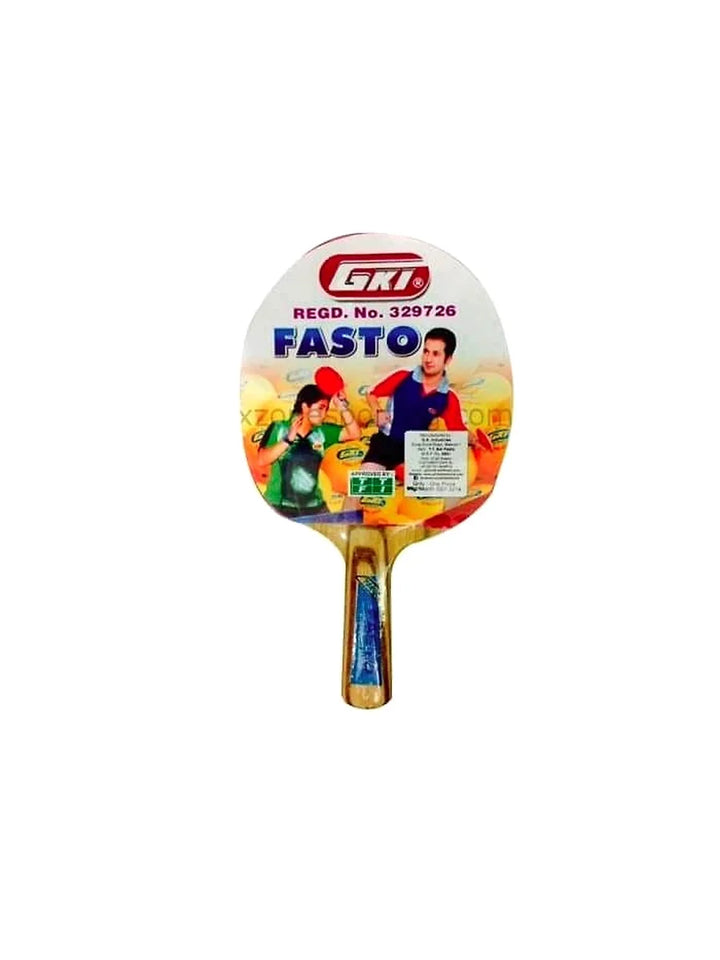 GKI Fasto Table Tennis Bat: Fast Blade with ITTF Authorized Rubber and Flared Handle