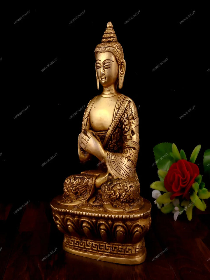 BRASS LORD BUDDHA | God Murtis | Dharamachakra Mudra Statue
