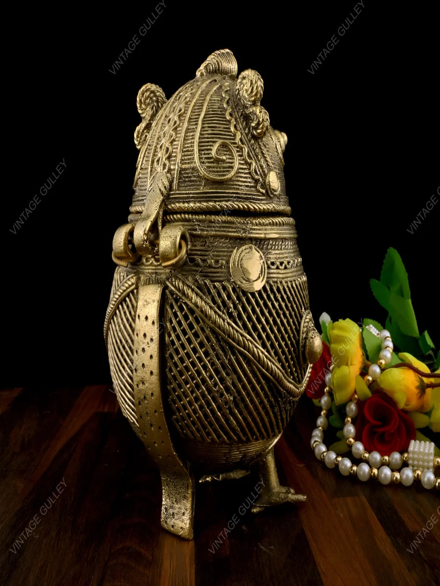 Dhokra Owl Jewellery Box | Handmade Decorative Storage for Knick Knacks