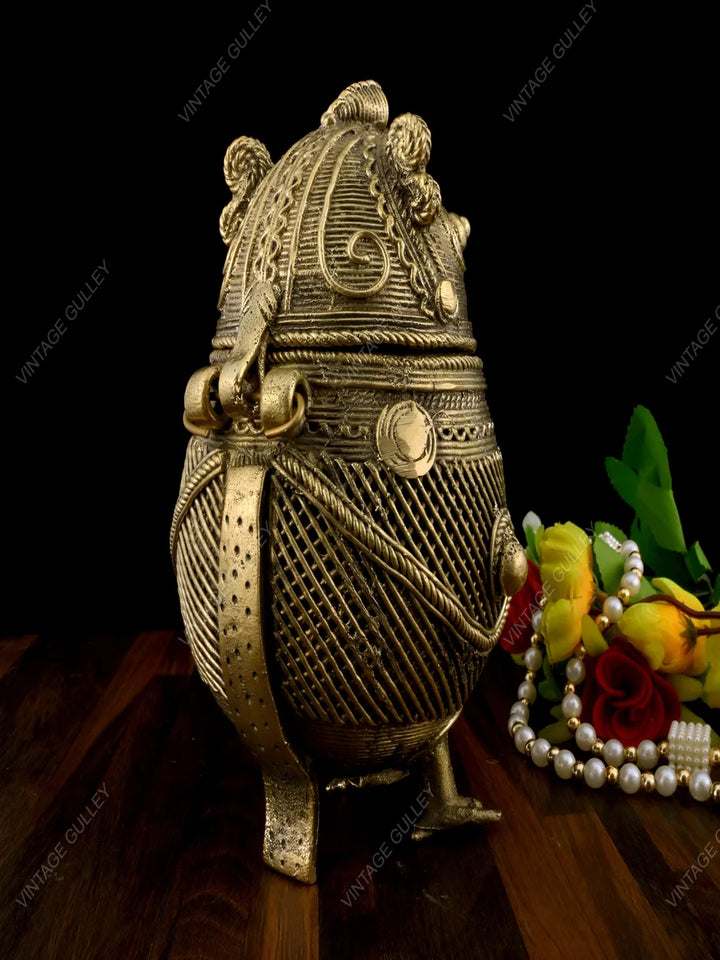Dhokra Owl Jewellery Box | Handmade Decorative Storage for Knick Knacks