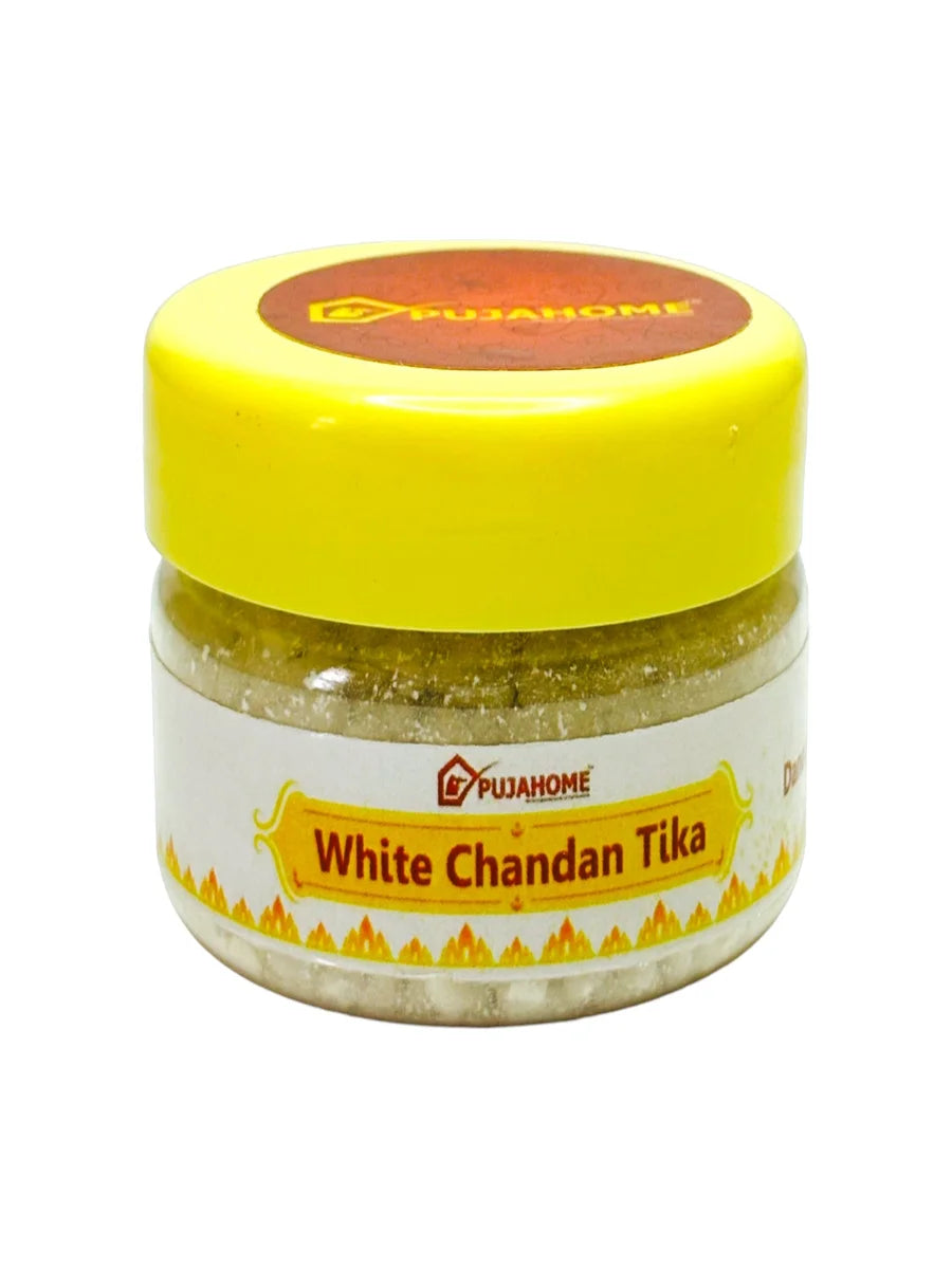 Premium White Chandan Tika Danedar 50 Gram Box