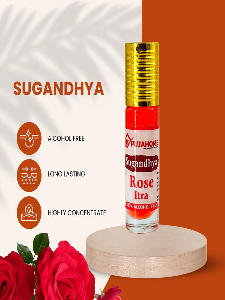 Sugandhya Rose Itra For Puja 6ML (Pack of 3)