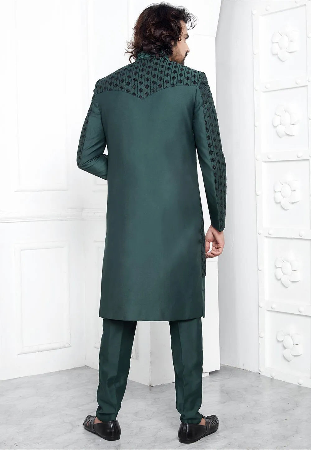 Stylish Art Silk Sherwani | Western-Inspired Men's Sherwani for USA