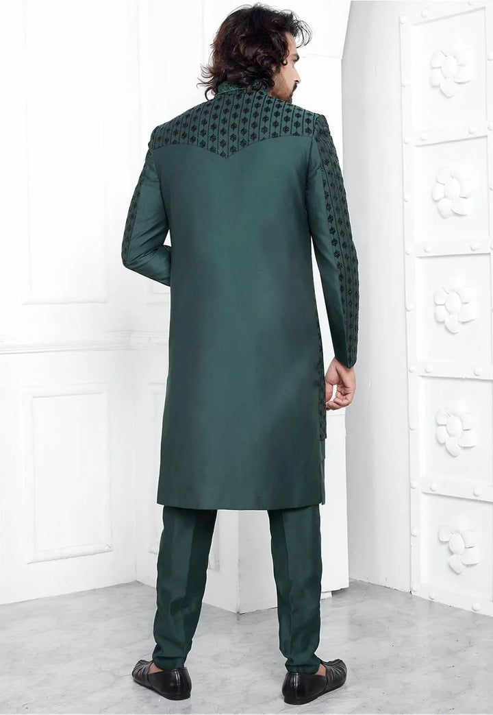 Stylish Art Silk Sherwani | Western-Inspired Men's Sherwani for USA