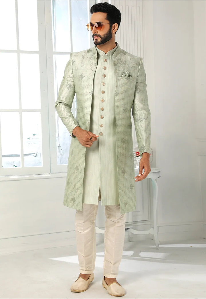 Royal Designer Sherwani for Men | Art Silk Festive Wedding Attire