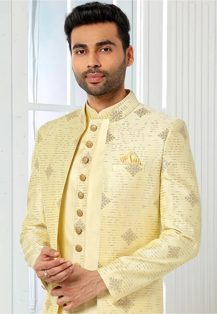 Royal Designer Sherwani for Men | Art Silk Festive Wedding Attire