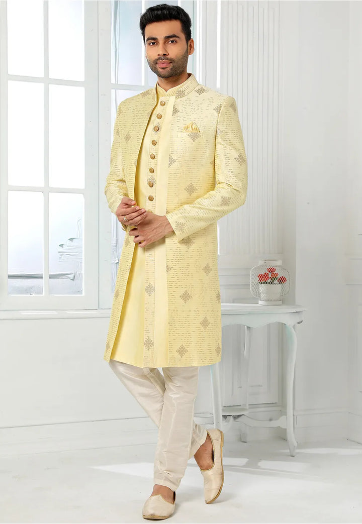 Royal Designer Sherwani for Men | Art Silk Festive Wedding Attire
