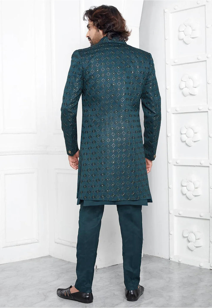 Teal Green Sherwani | Stylish Ethnic Wear for Grooms & Gents