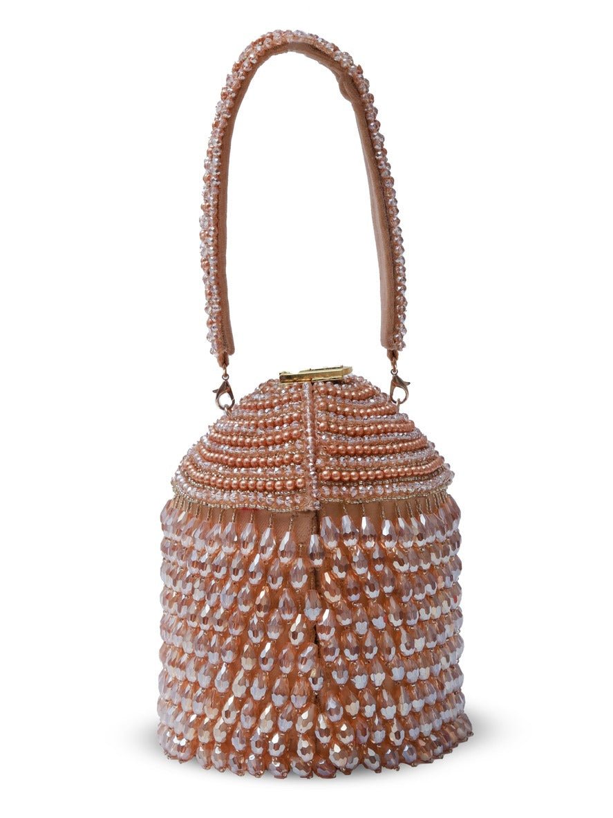 Emma Round Embellished Potli Bag with Handle | Limited Edition Handmade Accessory - Emma_Gold