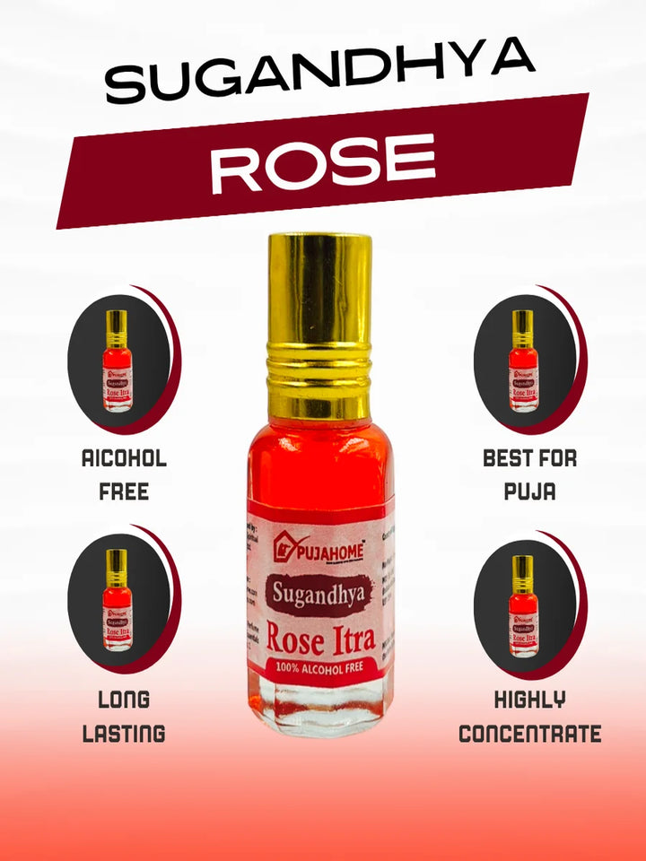 Sugandhya Rose Itra For Puja 5ML (Pack of 2)