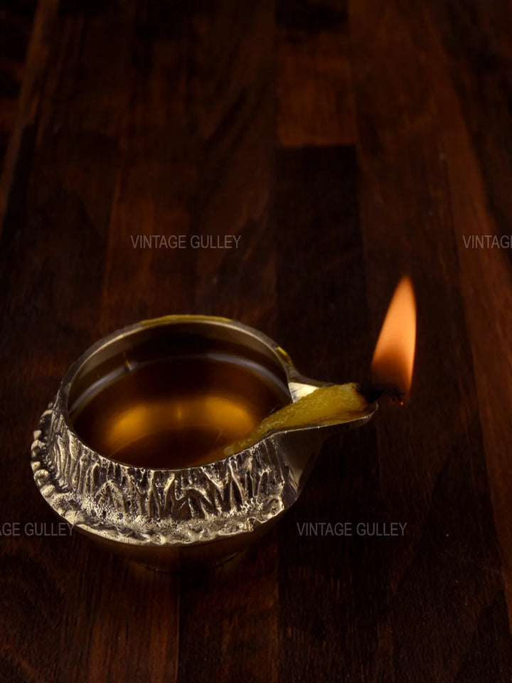Brass Religious Diya | Handcrafted Decorative Oil Lamp for Festive Occasions