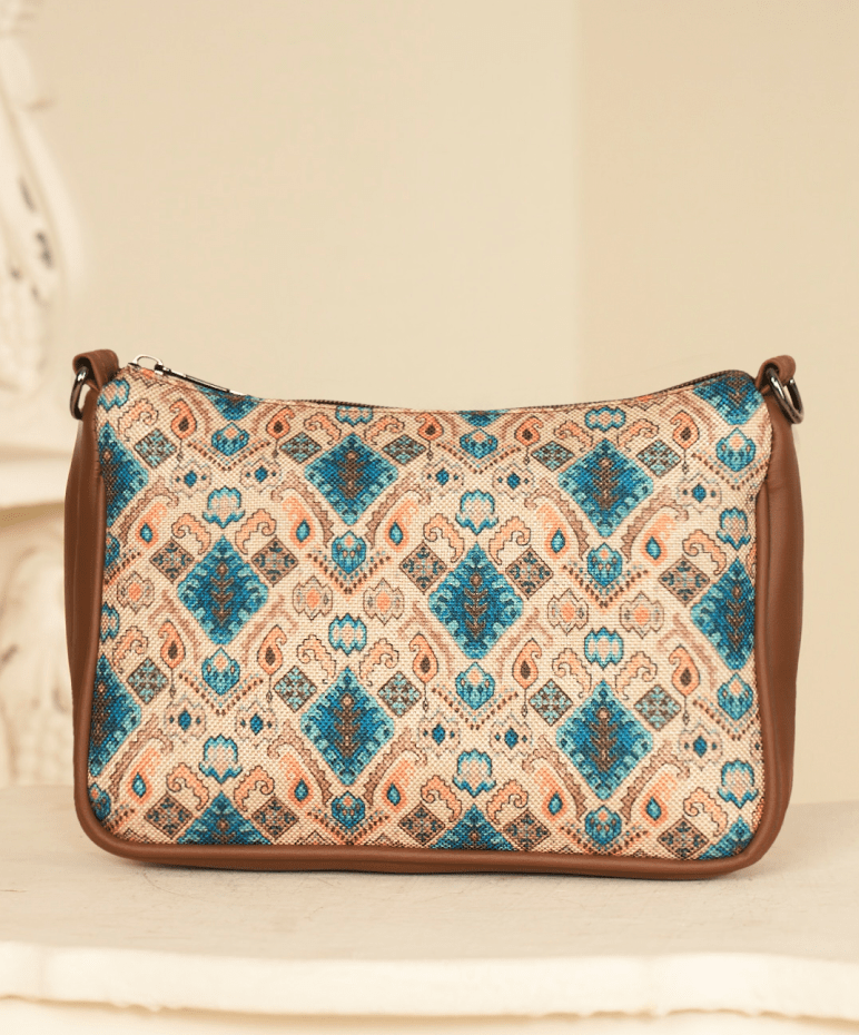 Ethnic Boho Jute Crossbody Bag | Handcrafted Eco - Friendly Fashion - Tulip 002