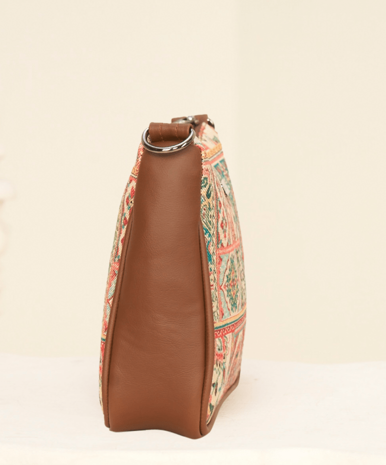 Ethnic Jute Crossbody Bag | Handcrafted Artisanal Design for Eco - Friendly Fashion - Tulip 008