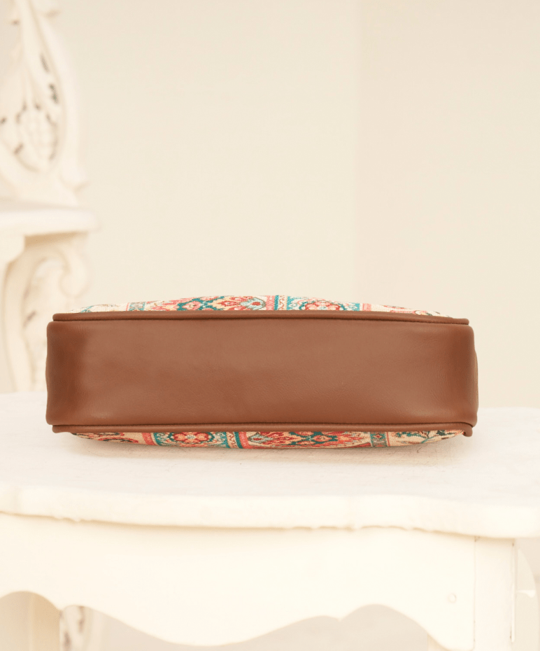 Ethnic Jute Crossbody Bag | Handcrafted Artisanal Design for Eco - Friendly Fashion - Tulip 008