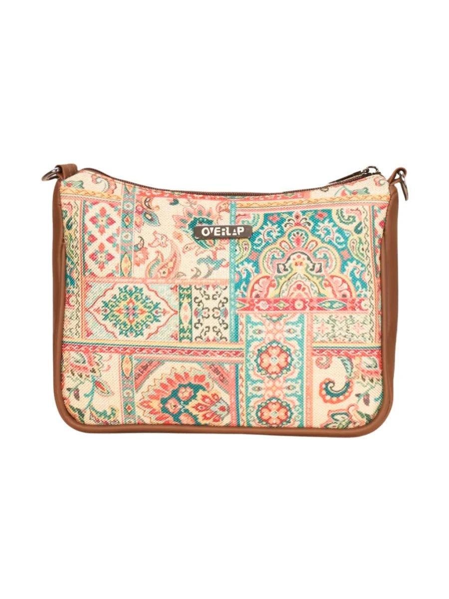 Ethnic Jute Crossbody Bag | Handcrafted Artisanal Design for Eco - Friendly Fashion - Tulip 008
