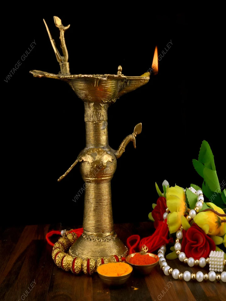 Handmade Brass Diya | Dhokra Art for Home Decor & Gifting