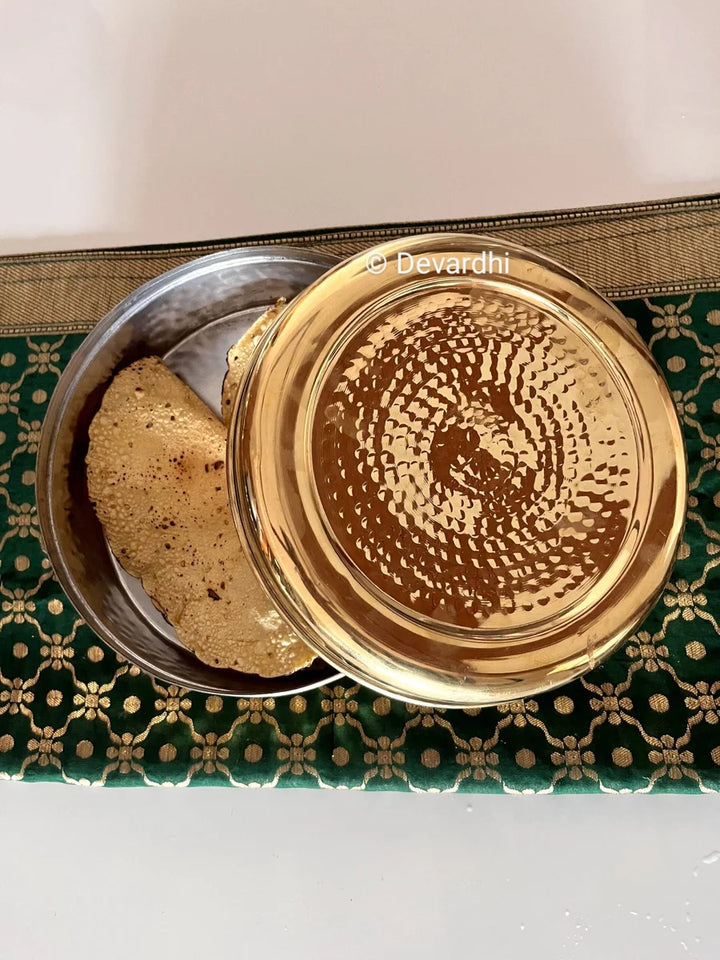 Traditional Handcrafted Brass Roti Storage Box