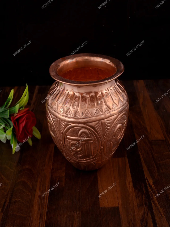 Copper Lota for Rituals | Handcrafted Quality Religious Item 10x10 cm