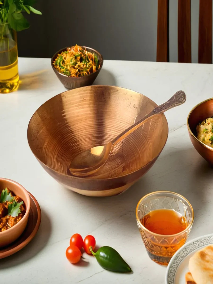 Kansa Tansali Serving Bowls with Spoon Set | Traditional Indian Tableware