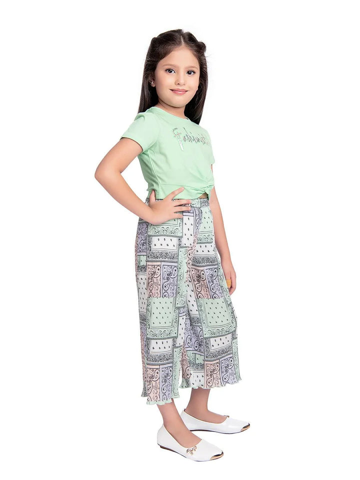 Girls' Culottes Set | Green Color Comfortable & Stylish