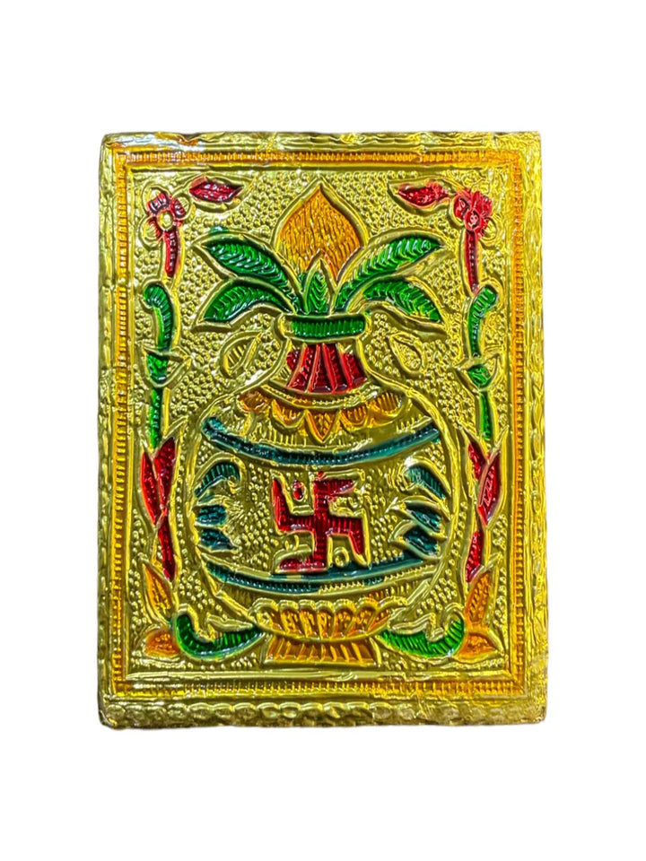 Handicraft Meenakari Wooden Chowki for Puja 3X3(inch) Small Chowki