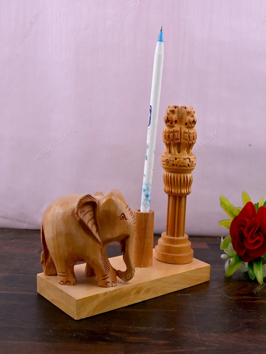 Wooden Pen Stand | Elegant Design for Gifts and Office Use