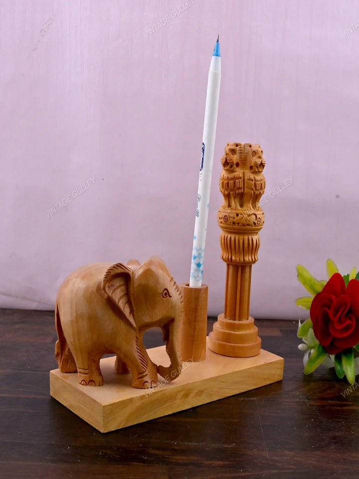 Wooden Pen Stand | Elegant Design for Gifts and Office Use
