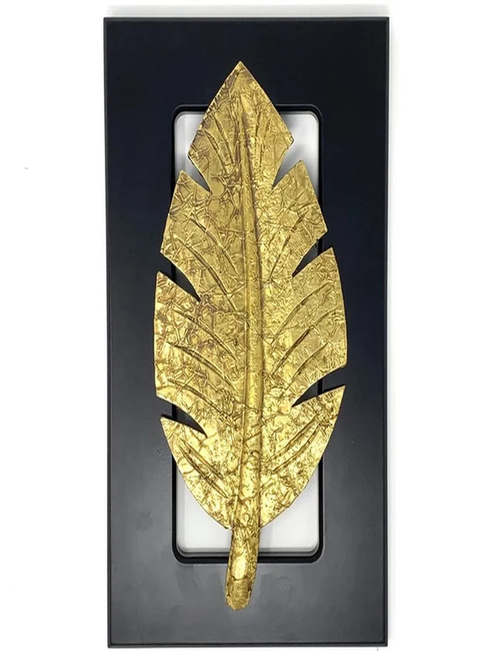 Brass Plated Leaf Wall Decor | Elegant 9"x15" Home Accent Piece