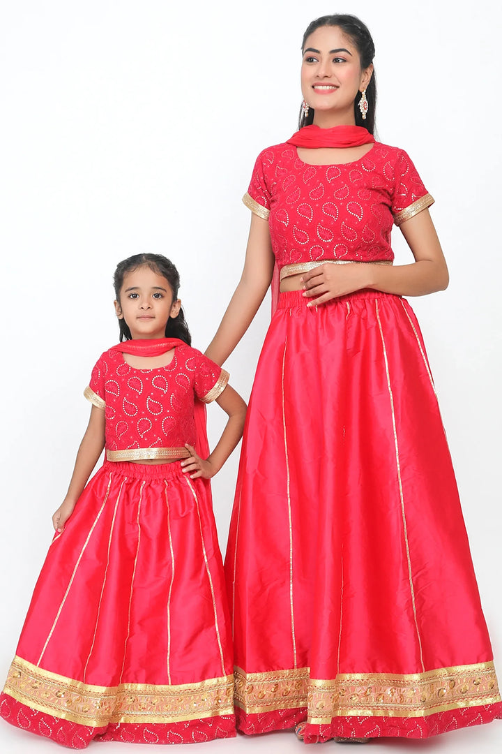 Elegant Fusion: Fuchsia Lehenga Twin Set