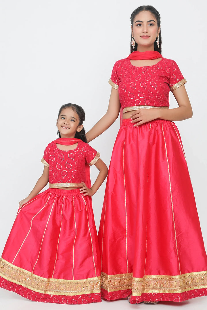 Elegant Fusion: Fuchsia Lehenga Twin Set