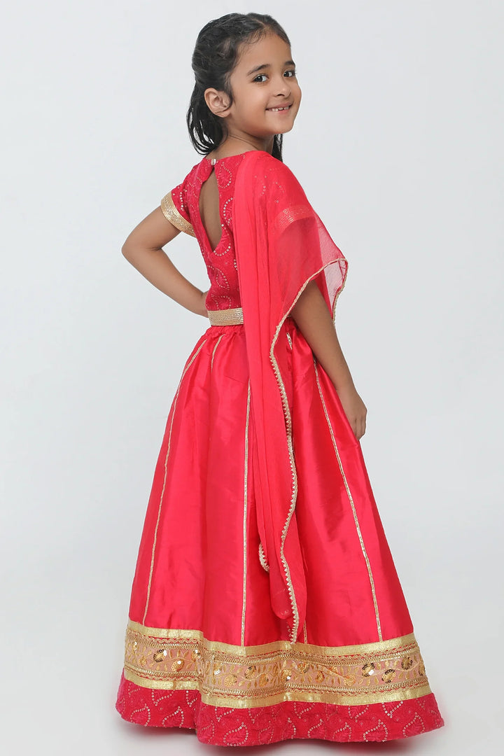 Elegant Fusion: Fuchsia Lehenga Twin Set