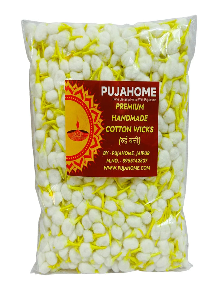 Round Cotton Wicks for Diya With Chandan Tip Pack of 2100 Pieces
