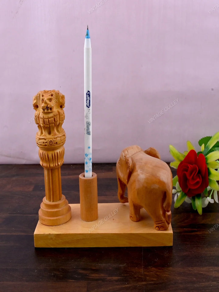 Wooden Pen Stand | Elegant Design for Gifts and Office Use