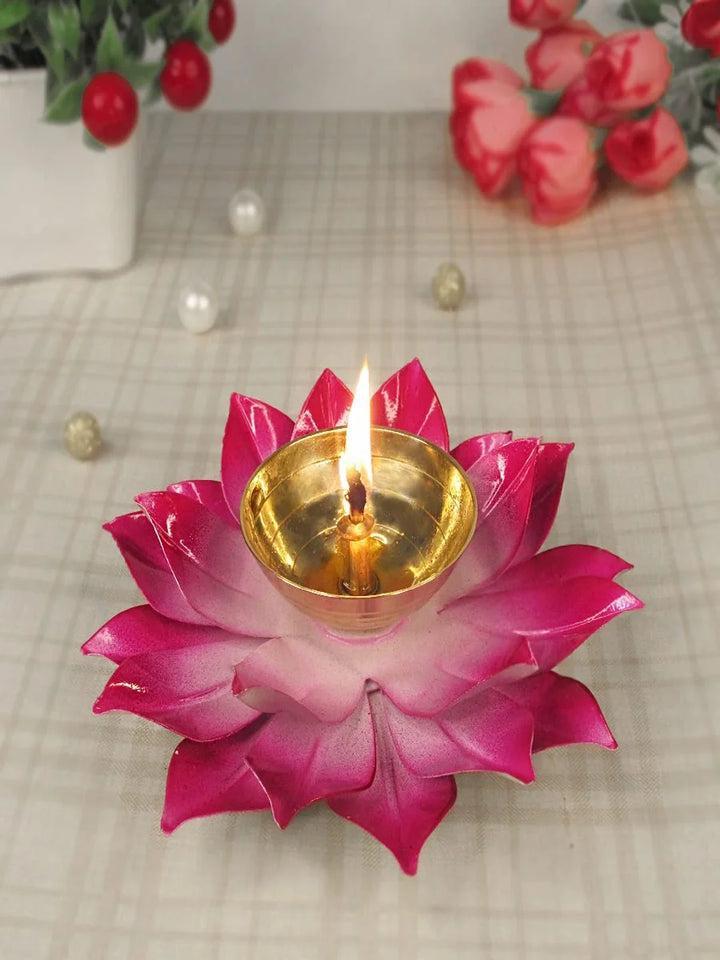 Brass Lotus Diyas for Home Decoration – Puja Akhand Diya