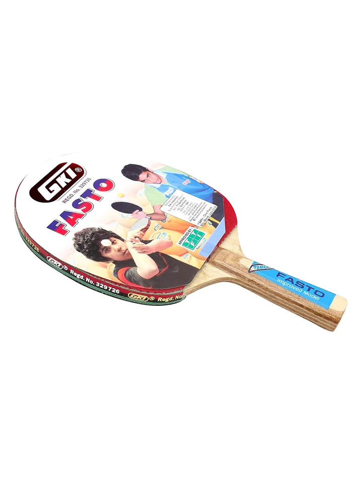 GKI Fasto Table Tennis Bat: Fast Blade with ITTF Authorized Rubber and Flared Handle