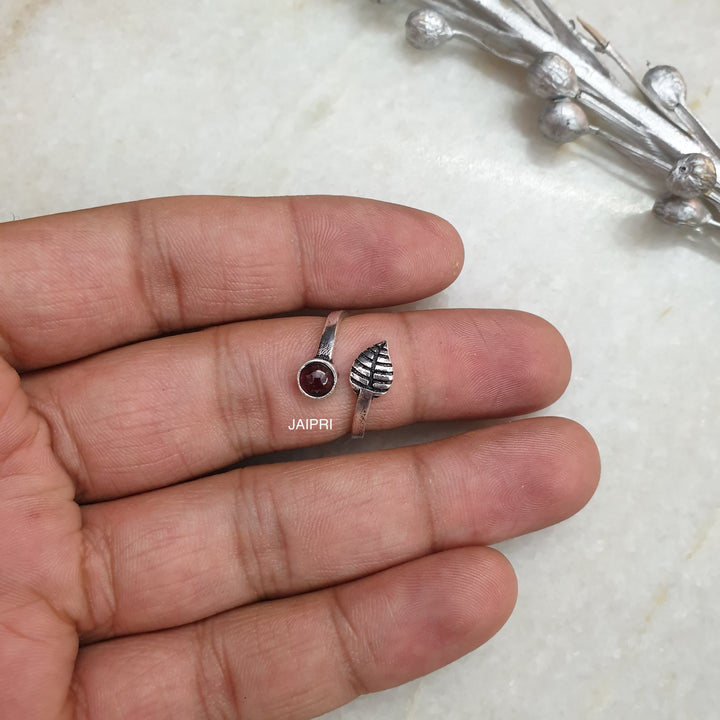 Garnet Stone | Adjustable Handmade Ring Style Statement