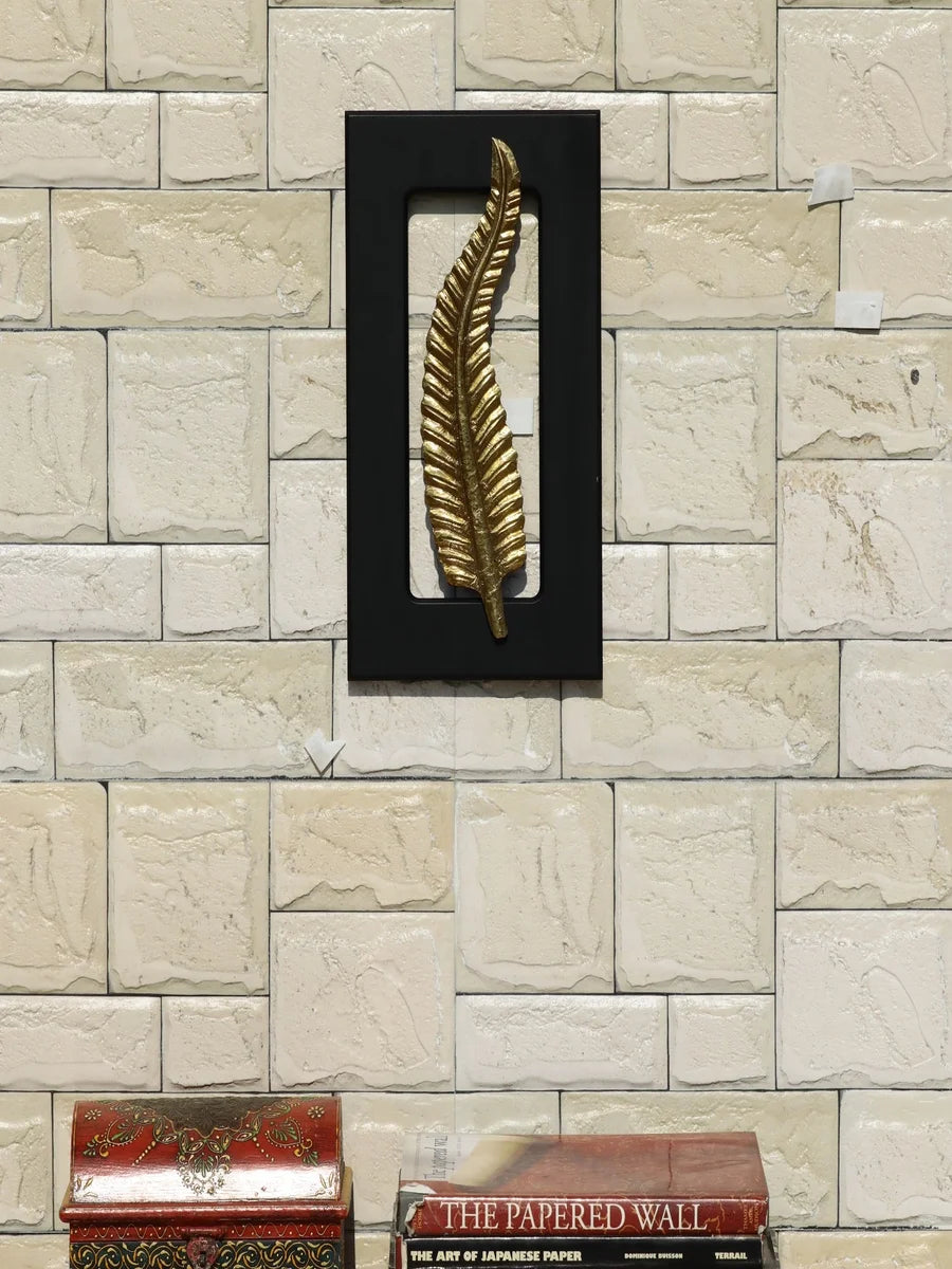 Brass Plated Leaf Wall Decor | Elegant Hammered Design for Home Accent