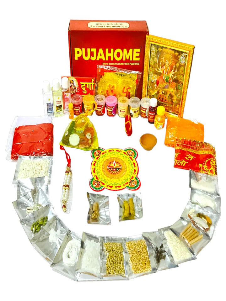 Navratri Puja Samagri Kit/Navdurga Puja Kit for Durga Pujan(41+ Items in Kit)